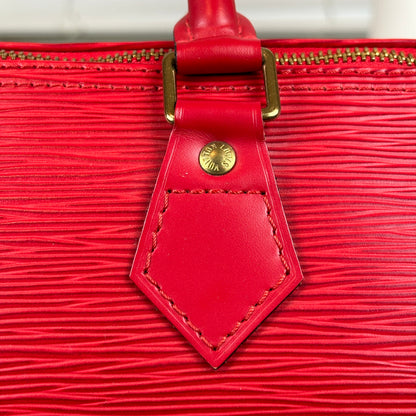 Louis Vuitton Red Epi Speedy 30 with Free Wallet