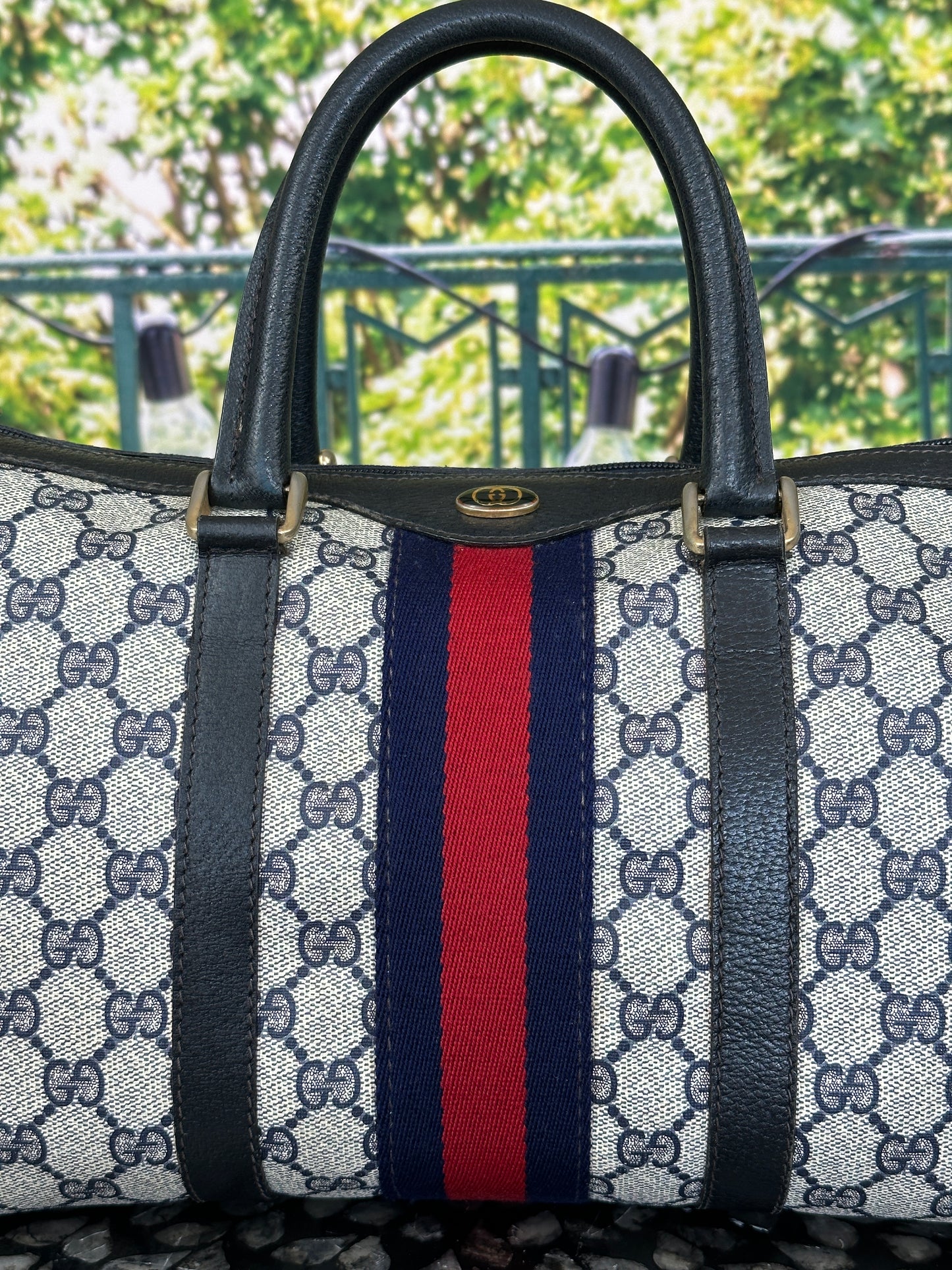 Gucci Navy Blue Boston Bag