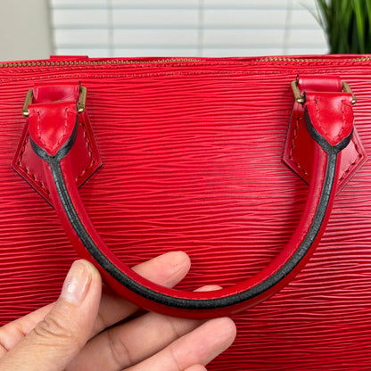 Louis Vuitton Red Epi Speedy 30 with Free Wallet