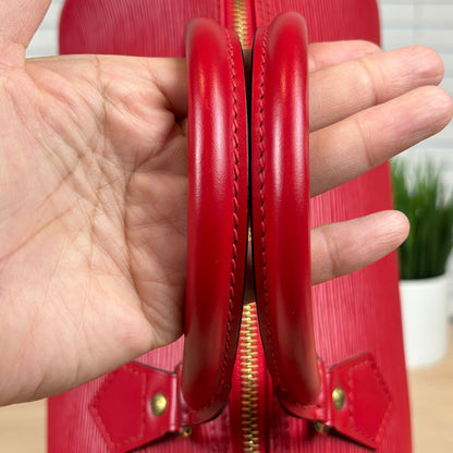 Louis Vuitton Red Epi Speedy 30 with Free Wallet