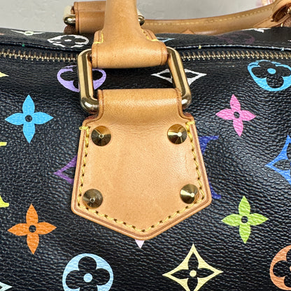 Louis Vuitton Limited Edition Murakami Speedy 30 Black Multicolor