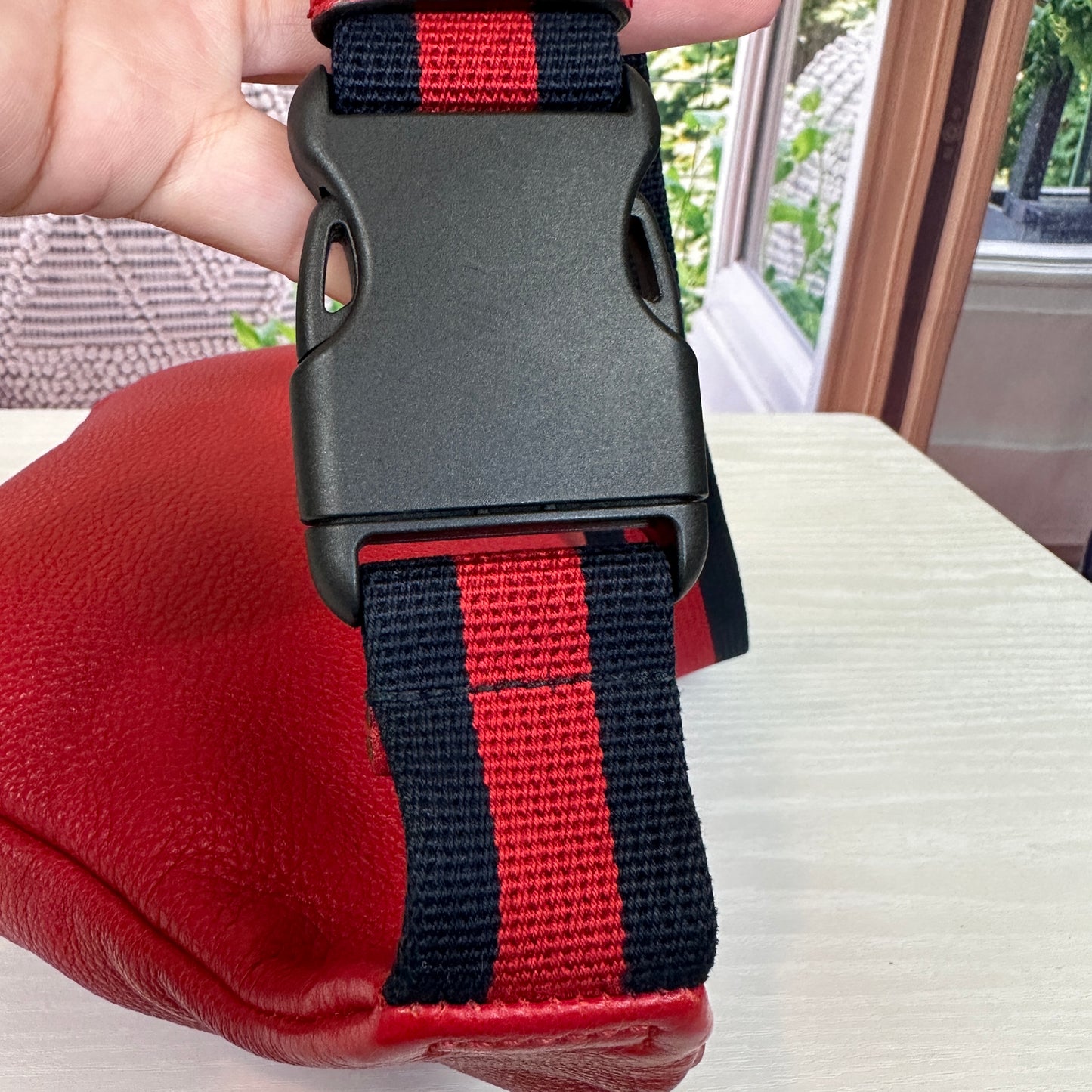 Gucci Red GG Logo Print Belt Bag