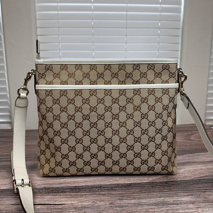 Gucci Flat Messenger Bag Off-White