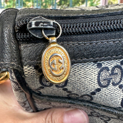 Gucci Vintage Supreme Web Crossbody Bag Navy Blue