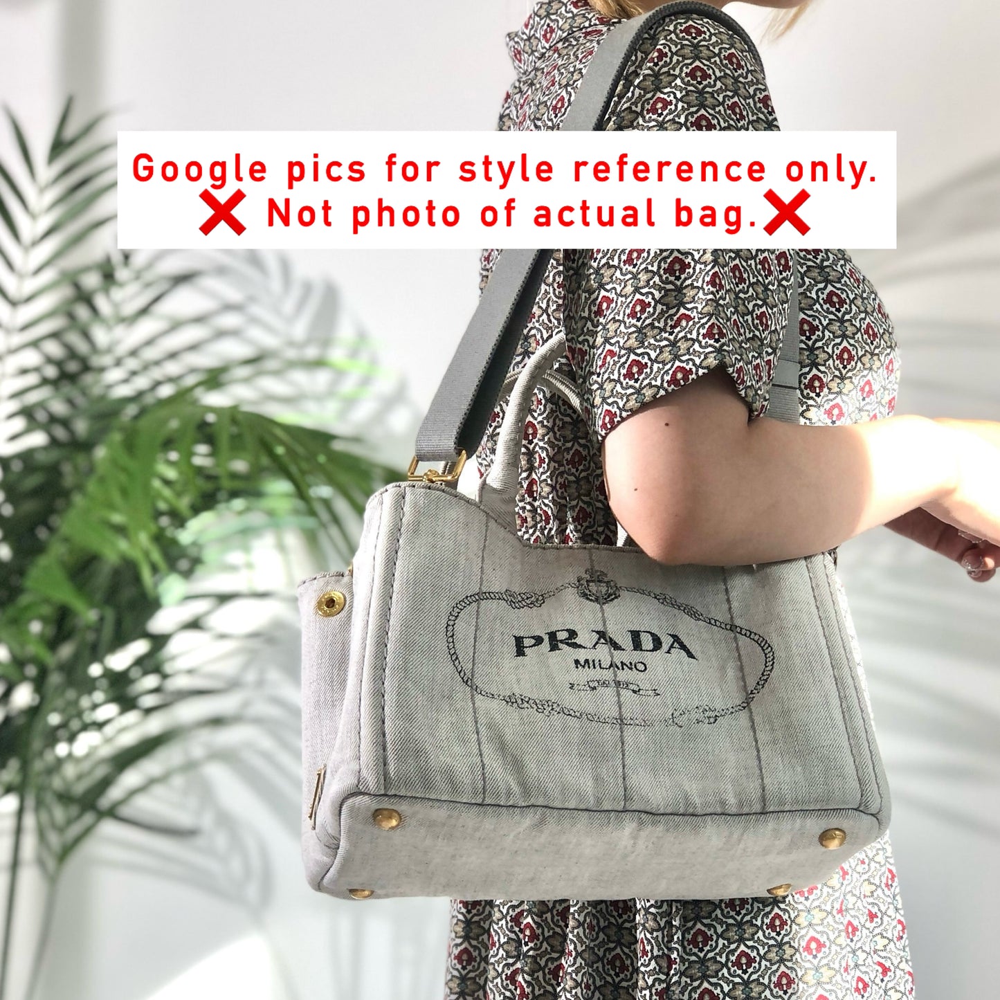 Prada 2-Way Denim Tote Bag