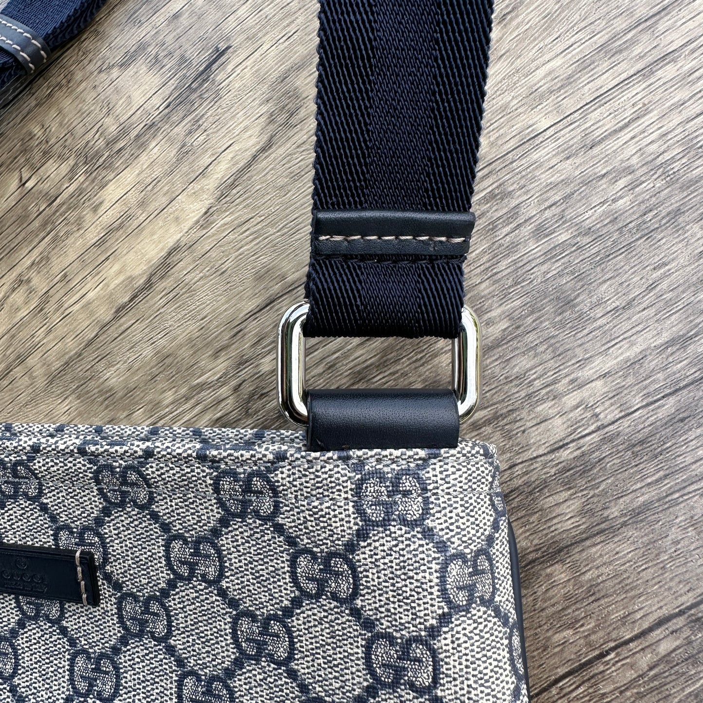 Gucci Blue/Grey GG Coated Canvas Small Messenger Bag