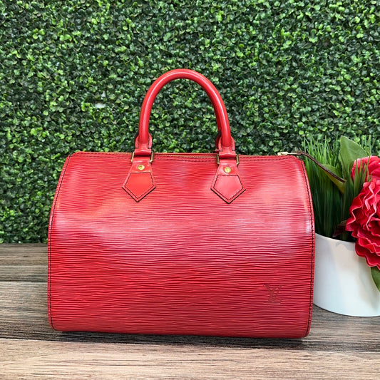 Louis Vuitton Red Epi Speedy 25