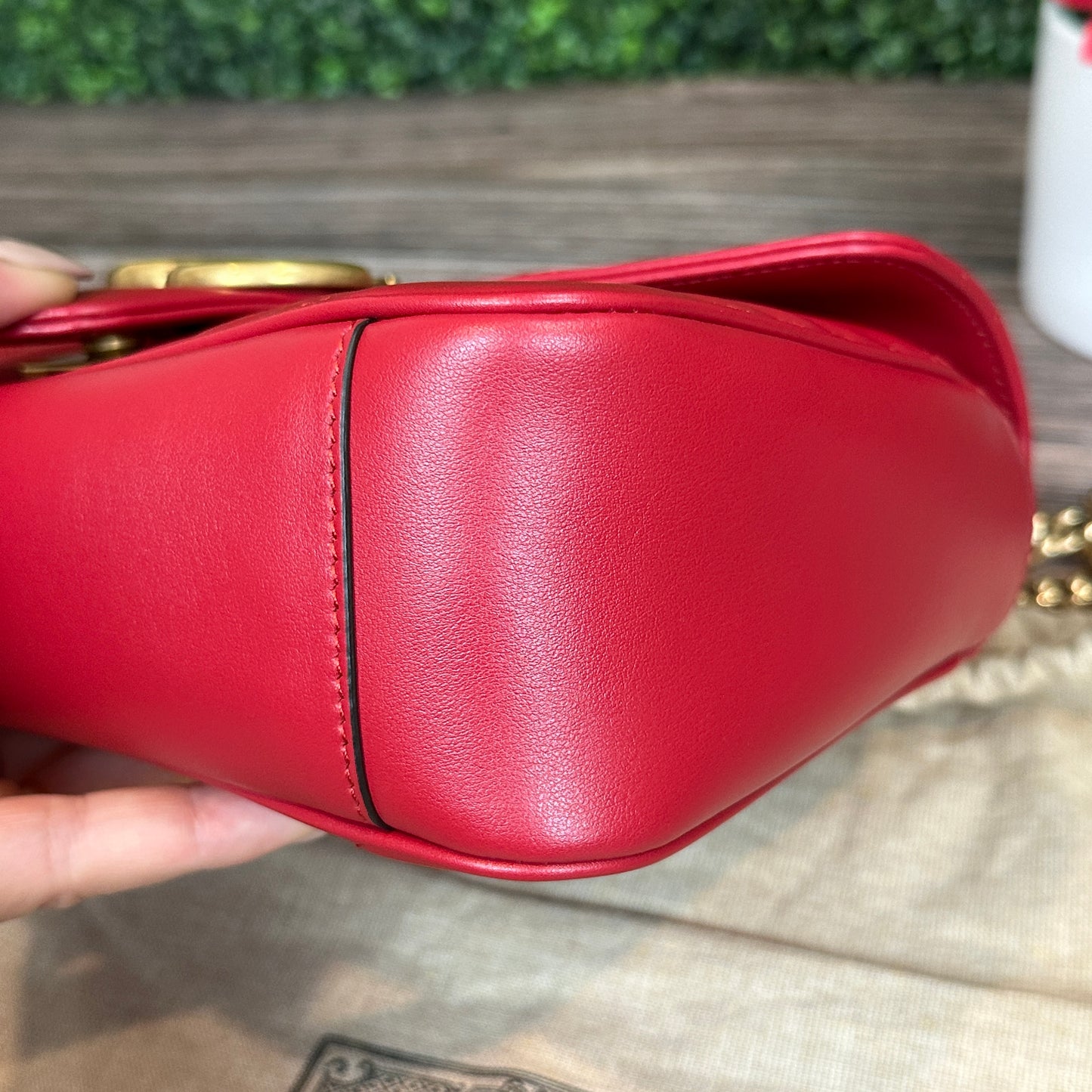 Gucci Red Marmont Shoulder Bag Small