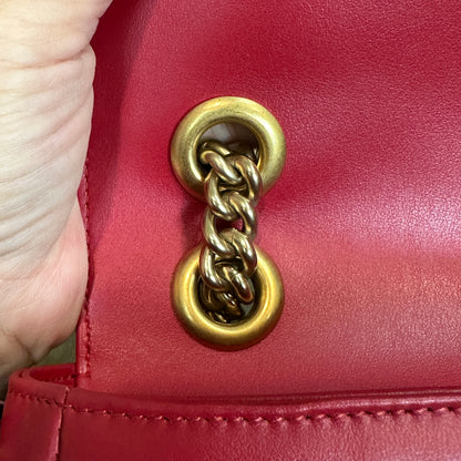 Gucci Red Marmont Shoulder Bag Small