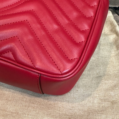 Gucci Red Marmont Shoulder Bag Small