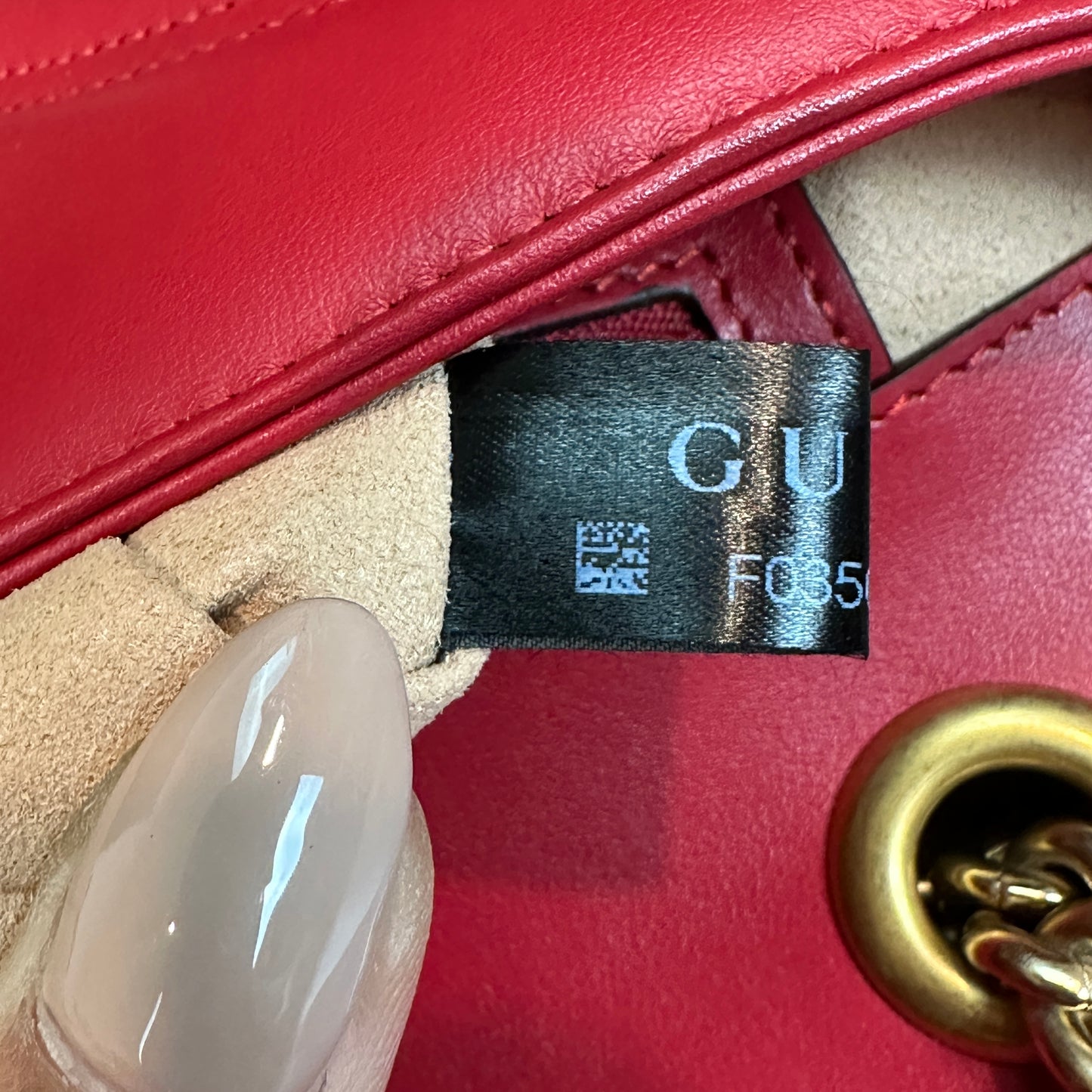 Gucci Red Marmont Shoulder Bag Small