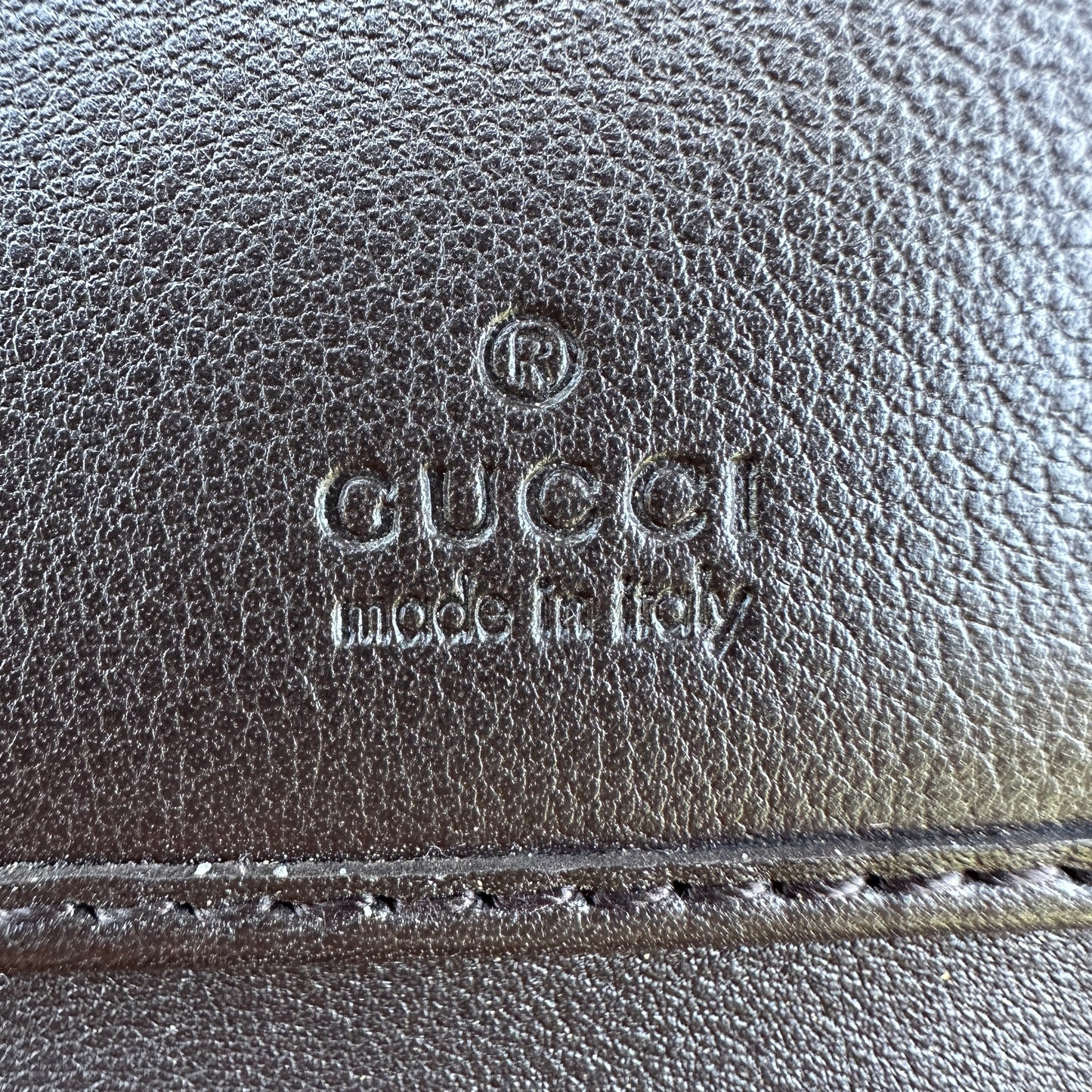 Gucci Coated Canvas Script Continental Wallet Dark Brown