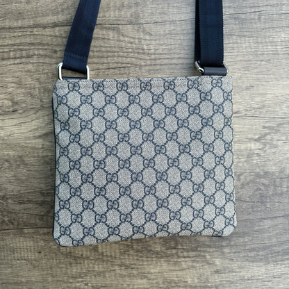 Gucci Blue/Grey GG Coated Canvas Small Messenger Bag