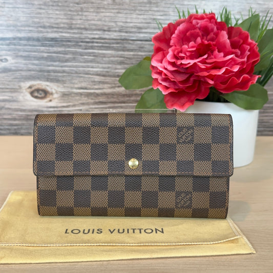 Louis Vuitton Damier Ebene Canvas Sarah Wallet