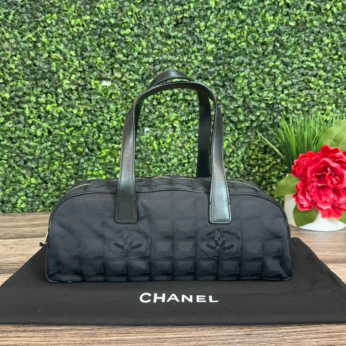 Chanel New Travel Line Mini Boston Nylon Handbag