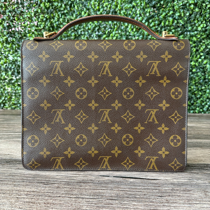 Louis Vuitton - Authenticated Monceau Handbag - Cloth Brown for Women, Good Condition