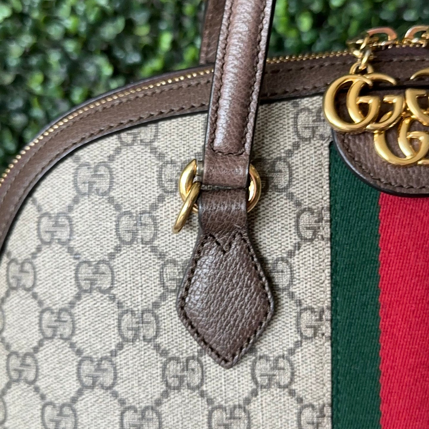 Gucci Ophidia Supreme Monogram Web Top Handle Medium Dome Bag