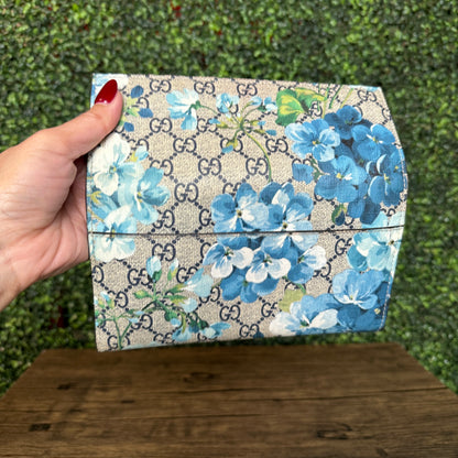 Gucci GG Supreme/Blue Blooms Long Continental Wallet