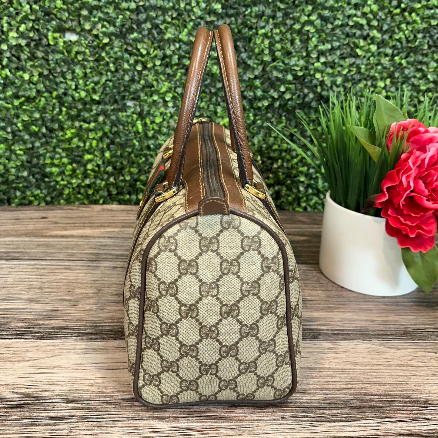 Gucci Vintage Sherry Line Boston Bag