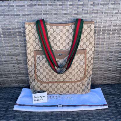 Gucci Vintage GG Supreme Web Tote Bag