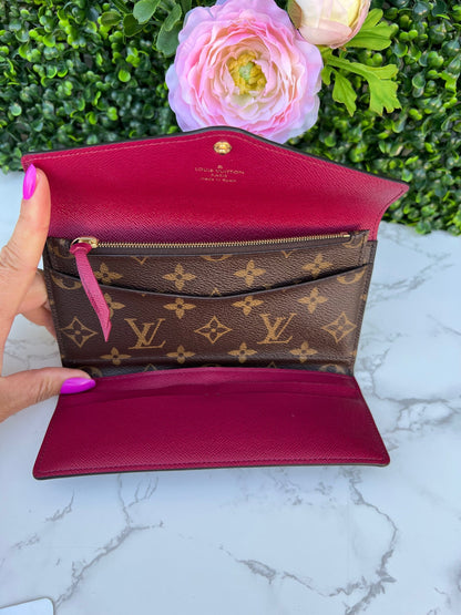 Josephine Monogram Canvas Wallet in Fuchsia