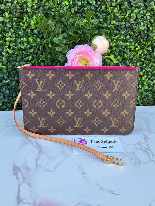 Neverfull MM/GM Pochette/Pouch Monogram in Pivoine