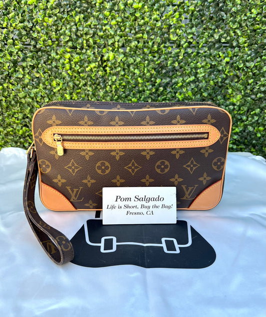 Authentic Preowned LV Monogram Pochette Marley Dragonne GM Clutch