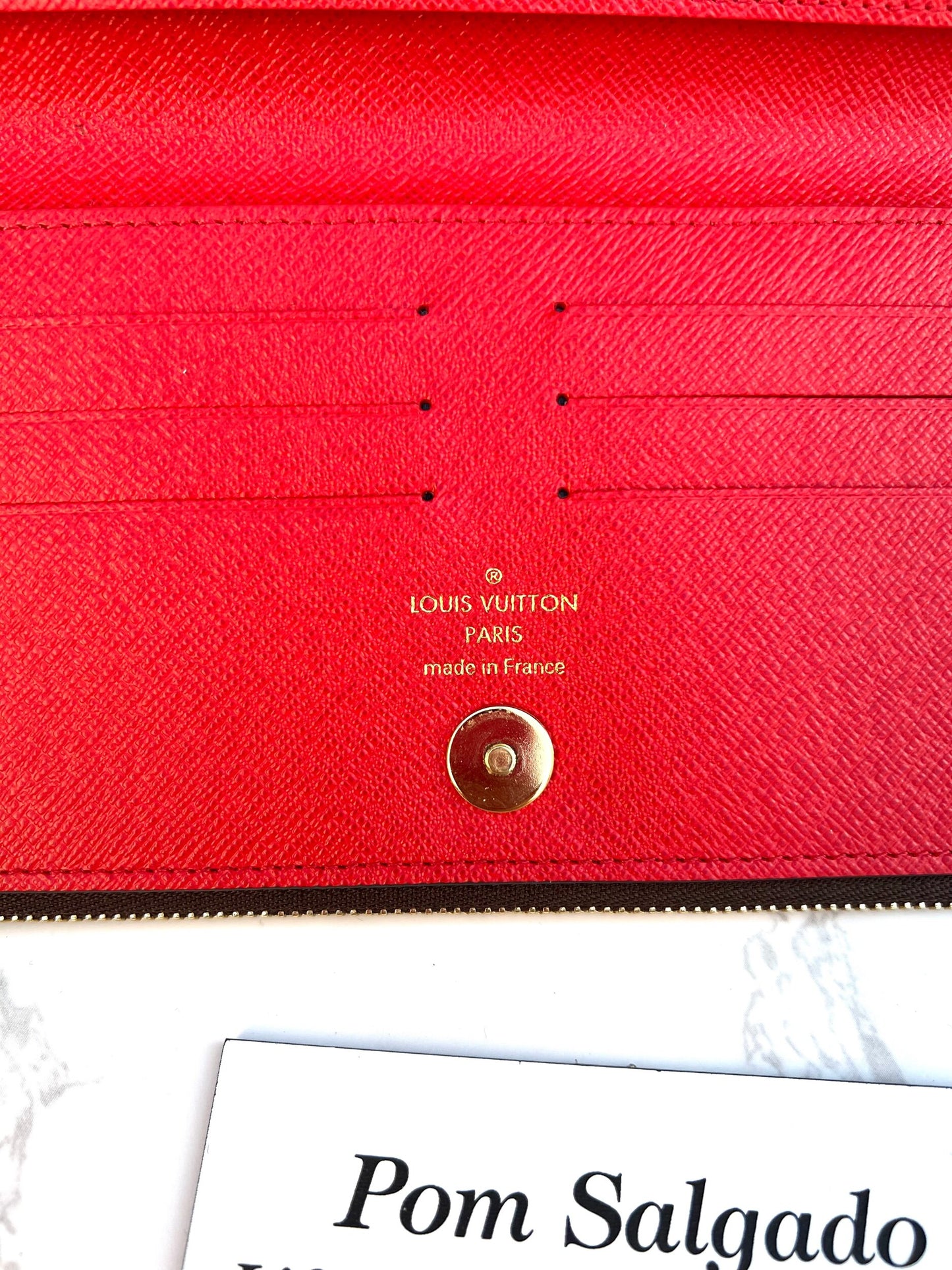 Adele Monogram Canvas Long Wallet in Coquelicot