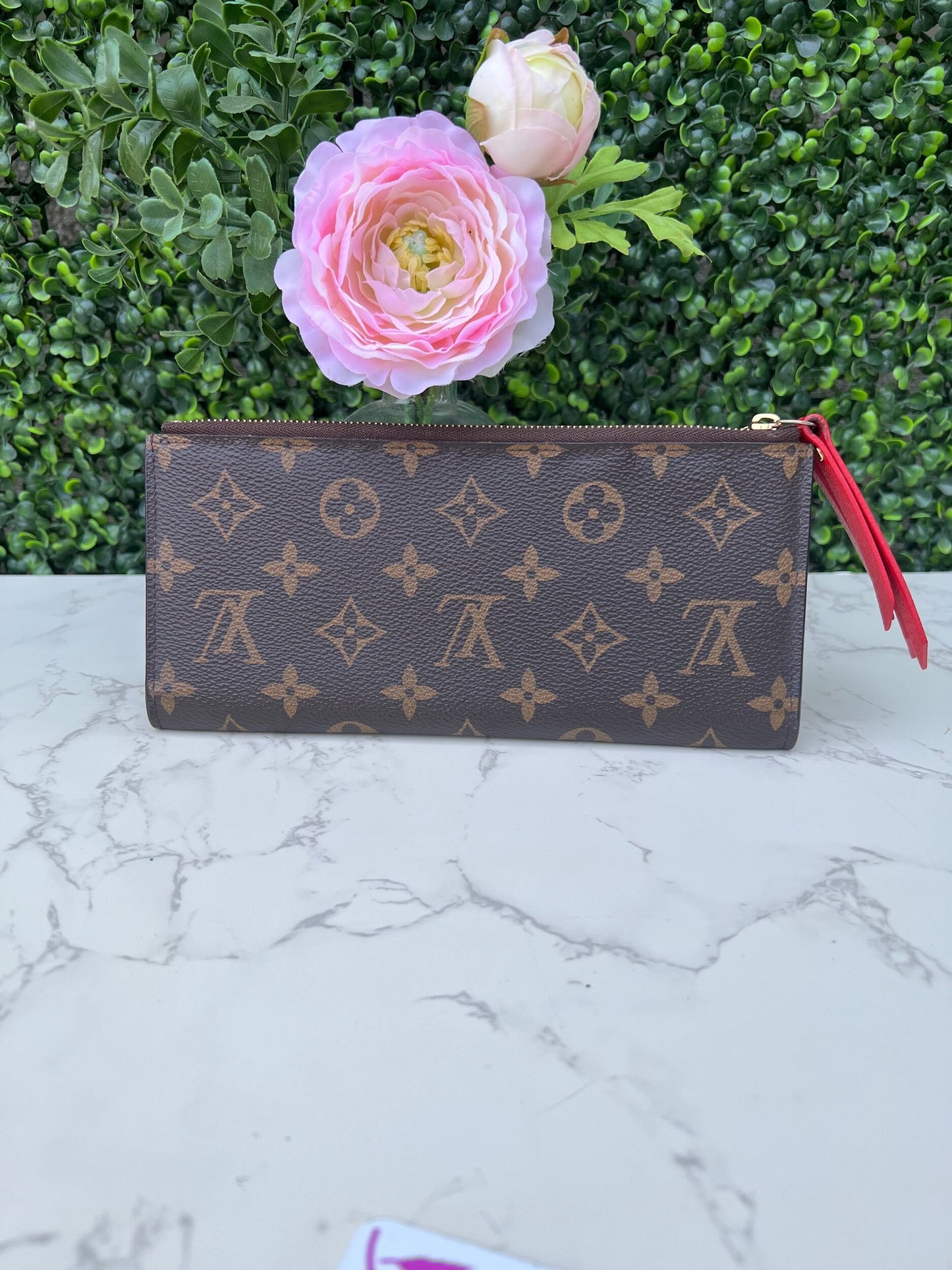 Adele Coquelicot Monogram Canvas Wallet