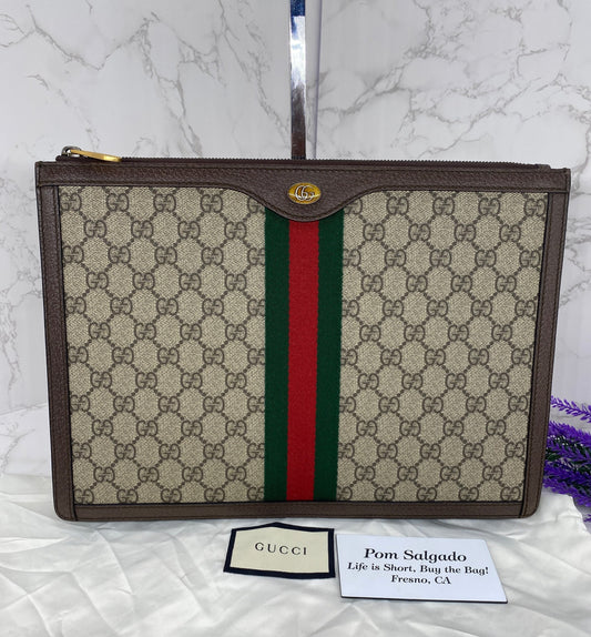 Gucci Ophidia Portfolio GG Coated Canvas Medium