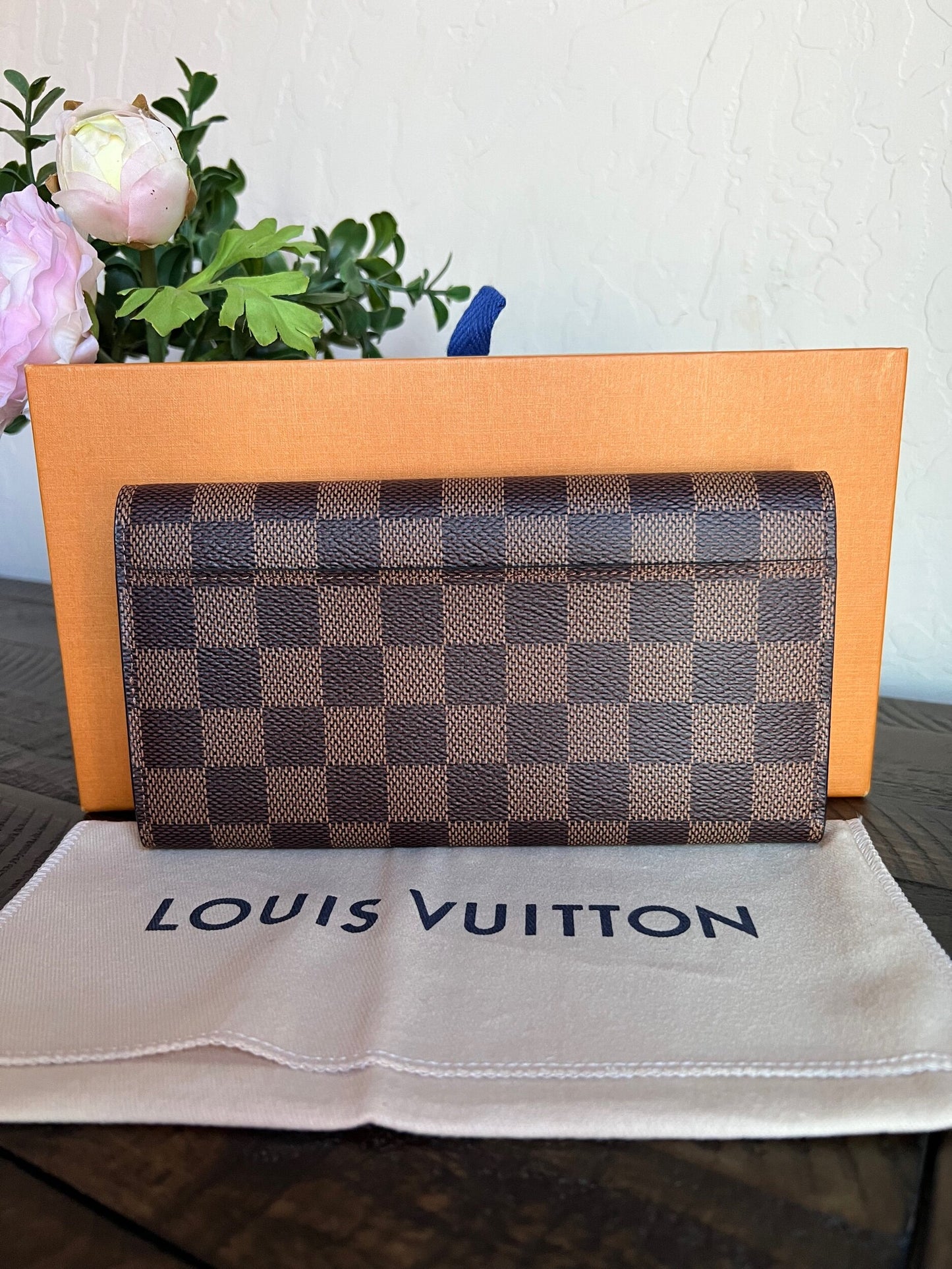 Sarah Wallet Damier Ebene Canvas