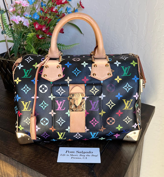 Limited Edition Murakami Multicolor Noir Speedy 30