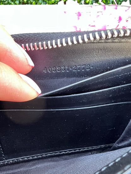 GGssima Leather Supreme Web Zip Wallet Black