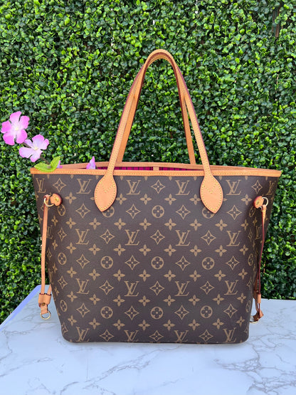 Monogram Canvas Neverfull MM Bag Pivoine