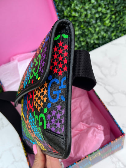 Multicolor/Black GG Supreme Coated Canvas Psychedelic Crossbody Belt Bag