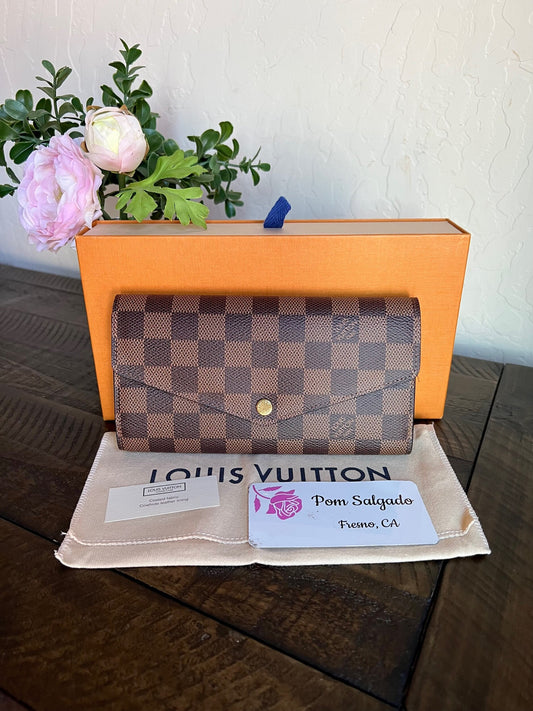 Sarah Wallet Damier Ebene Canvas