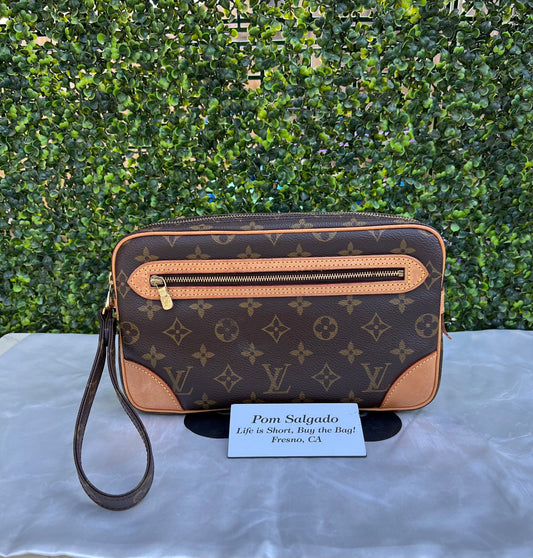Authentic Preowned Louis Vuitton Marly Dragonne Clutch Monogram Canvas