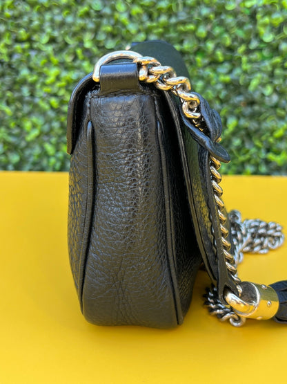 Gucci Soho Chain Flap Crossbody Bag, Black Leather