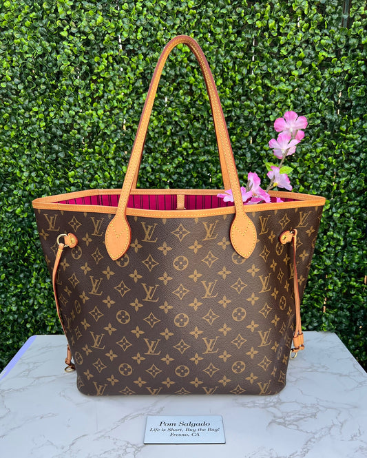 Monogram Canvas Neverfull MM Bag Pivoine