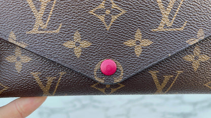 Josephine Monogram Canvas Wallet in Fuchsia