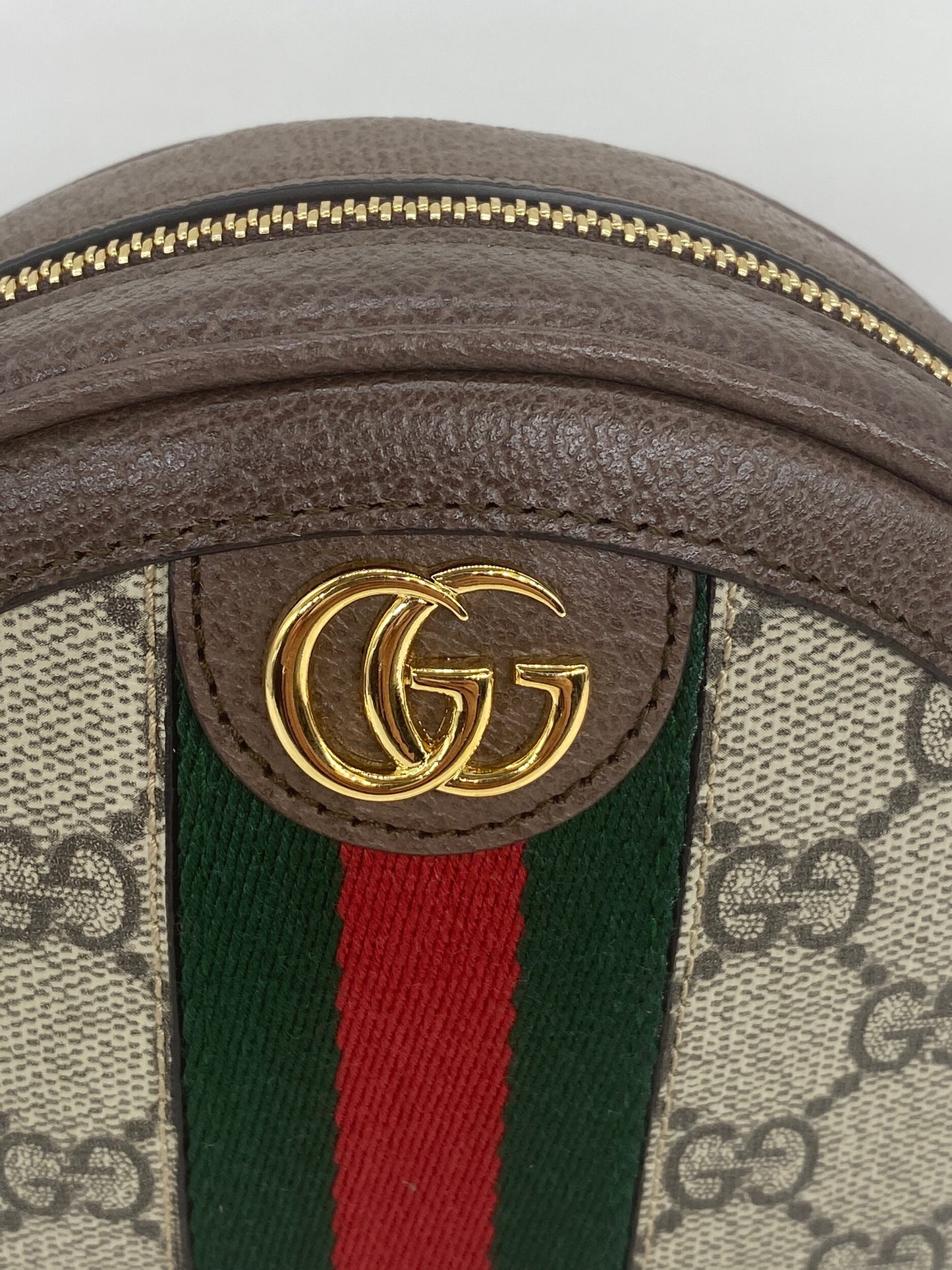 Gucci Ophidia Round Backpack GG Coated Canvas Mini