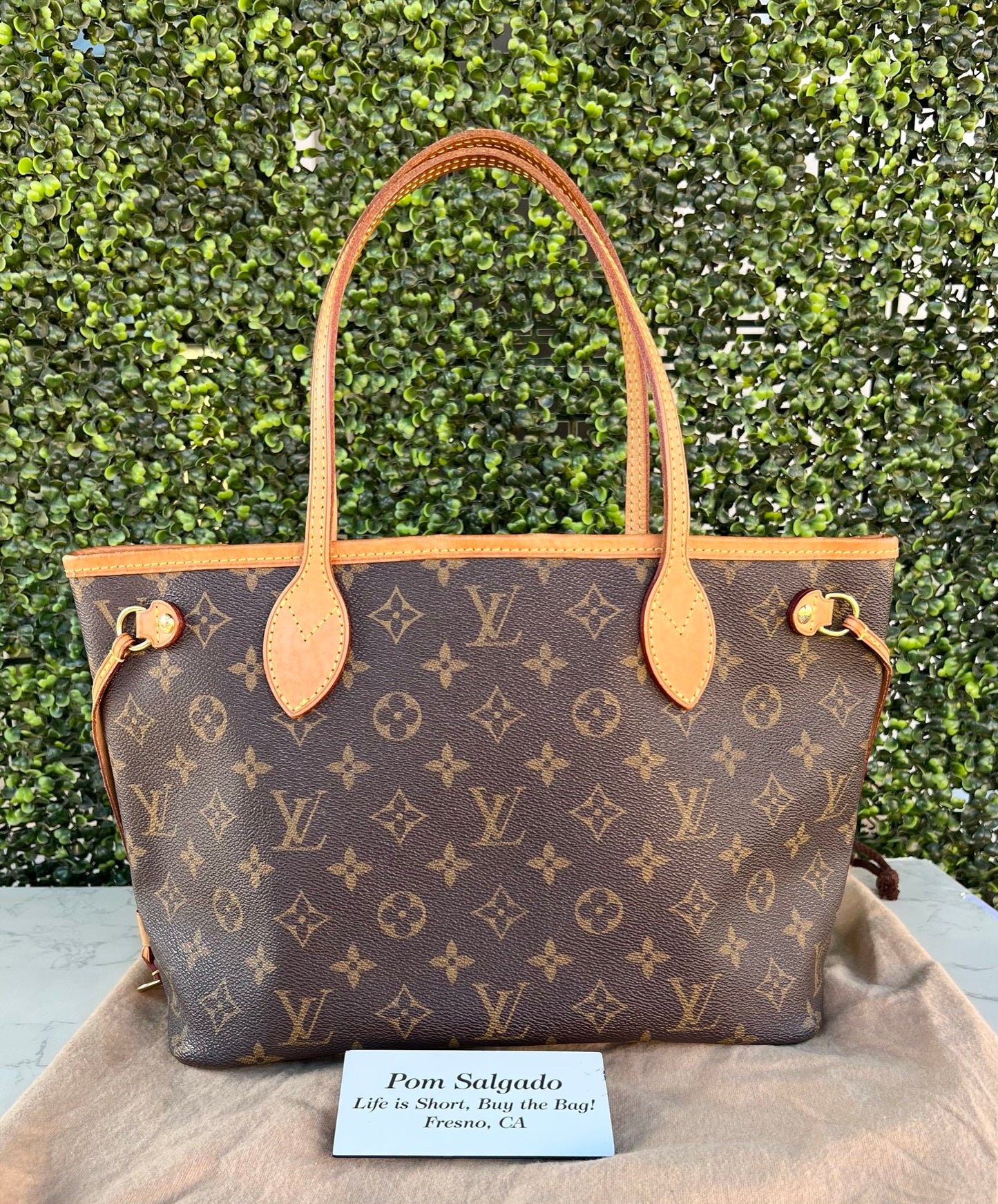 Authentic Preowned Louis Vuitton Neverfull PM Monogram Canvas Beige