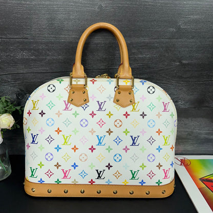 Louis Vuitton Limited Edition Alma GM White Multicolore