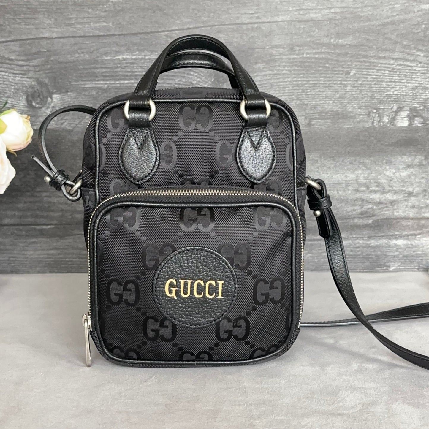 Gucci Black Econyl Off The Grid Crossbody Bag