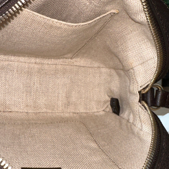 Authentic Preowned GG Vintage Web Webby Bee Shoulder Bag in Dark Brown
