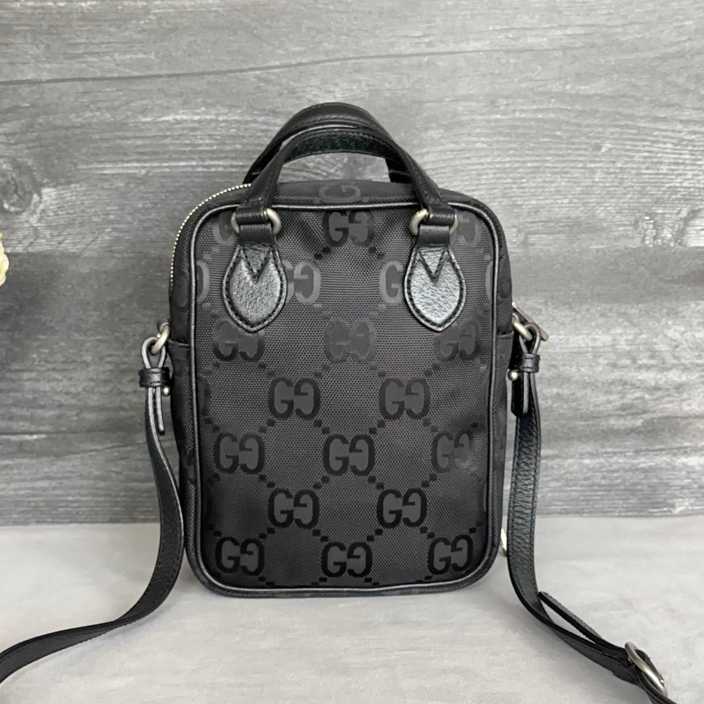 Gucci Black Econyl Off The Grid Crossbody Bag