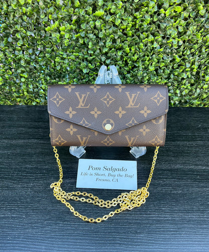 Sarah Monogram Wallet New Model with Wallet to Clutch