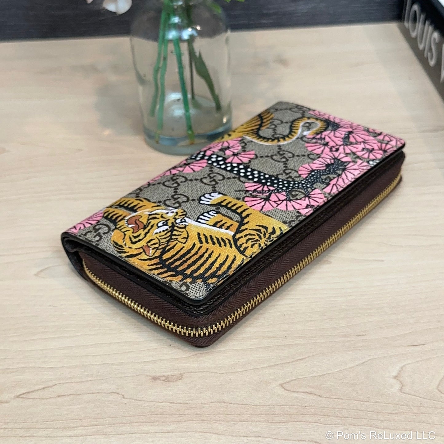 Gucci GG Supreme Bengal Tiger Print Zip Wallet