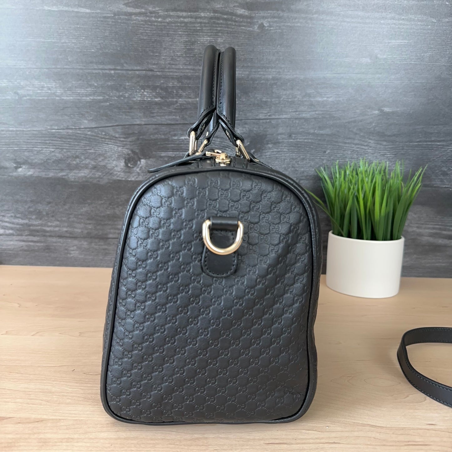 Gucci Guccissima Boston Bag Black