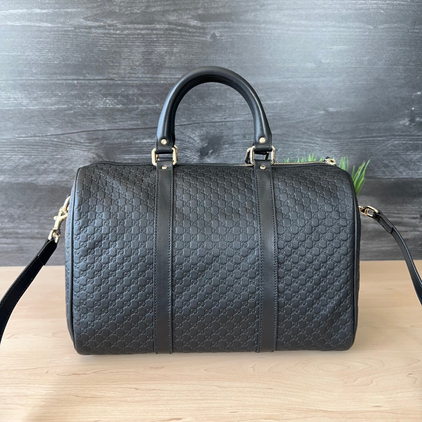 Gucci Guccissima Boston Bag Black